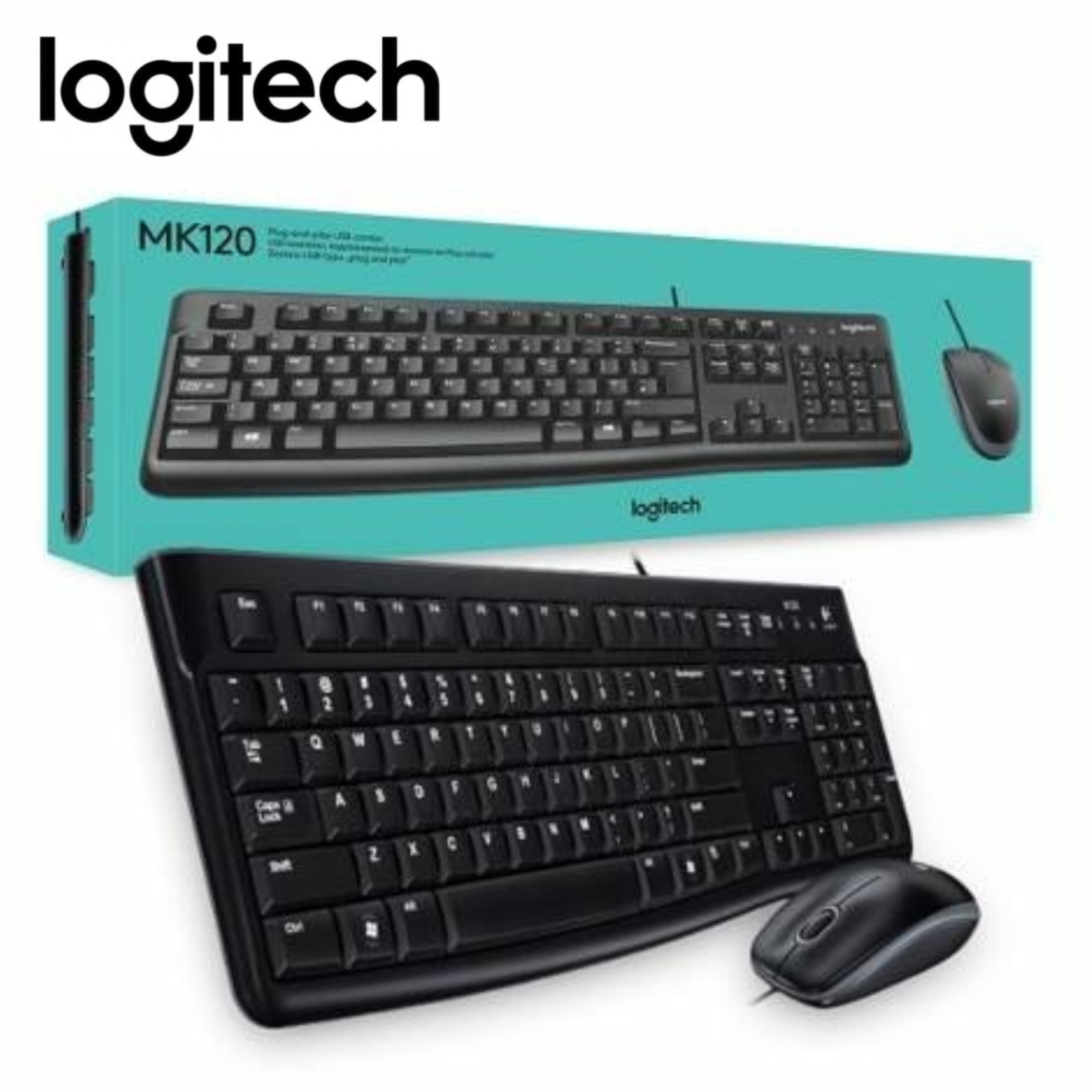 Kit Teclado y Mouse Logitech MK120 USB Negro